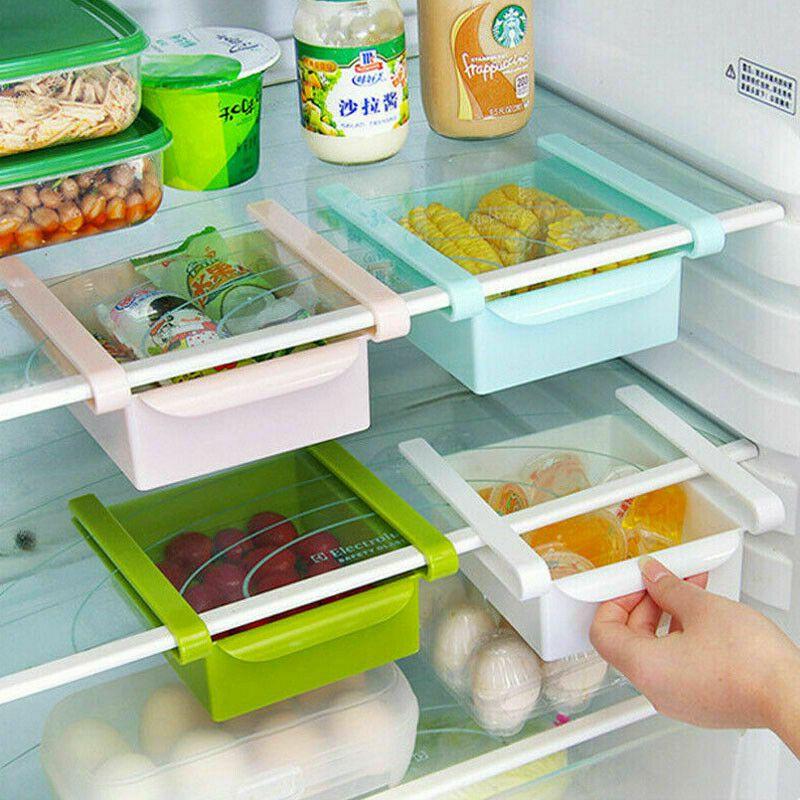 Versatile And Durable Slide Kitchen Fridge Freezer Space Saver Organizer Box