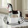Wooden Horse Figurine Rocking Horse Statue for Garden Living Room Home Decor Collectible Animal Sculpture Desktop Shelf Home