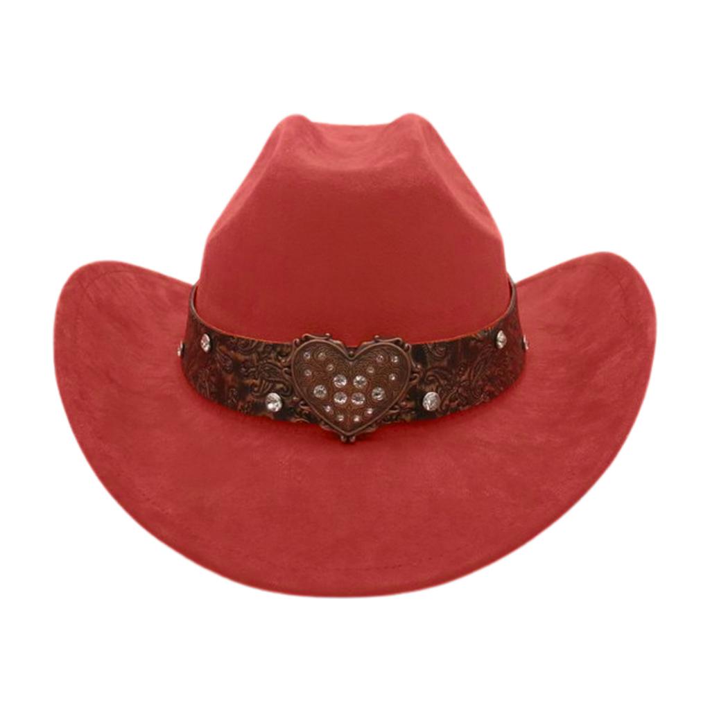 Premium Sense One-Word Top Suede Top Hat Jazz Hat New Love Diamond-Encrusted Western Cowboy Hat
