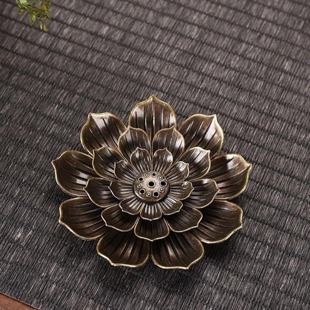Multi-Hole Lotus Censer Alloy Incense Stick Holder Simple Incense Tray  Temples Home Office