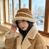 Warm bucket hat thick fur integrated temperament versatile show washbasin hat