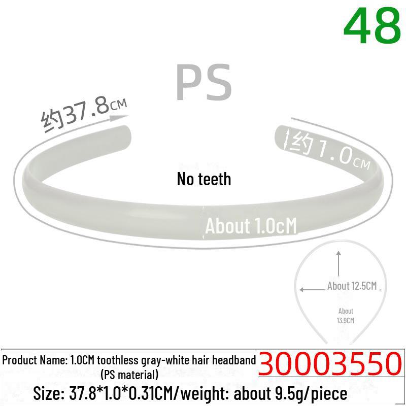 Handmade 2.5CM Toothless Black Hairband - PS Material Hair Accessory