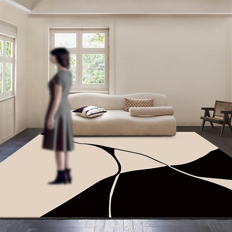 Black White Art Rugs for Nordic Home Living Room Decor Children Crawling Playing Mat Kitchen Non Slip Washable Modern Floor Rug