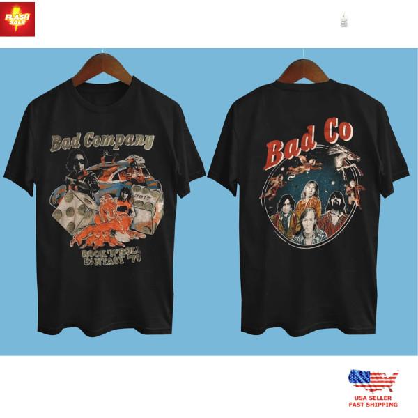 

Bad Company Band Short Sleeve Shirt 2 Side Black All Size Unisex Shirt Unisex T-Shirt S
