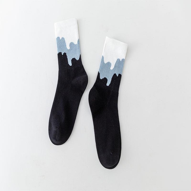 Trendy Mid-Calf Pure Cotton Sports Socks - Anti-Odor, High Waist, Perfect for Spring and Autumn, Ideal Match for White Shoes