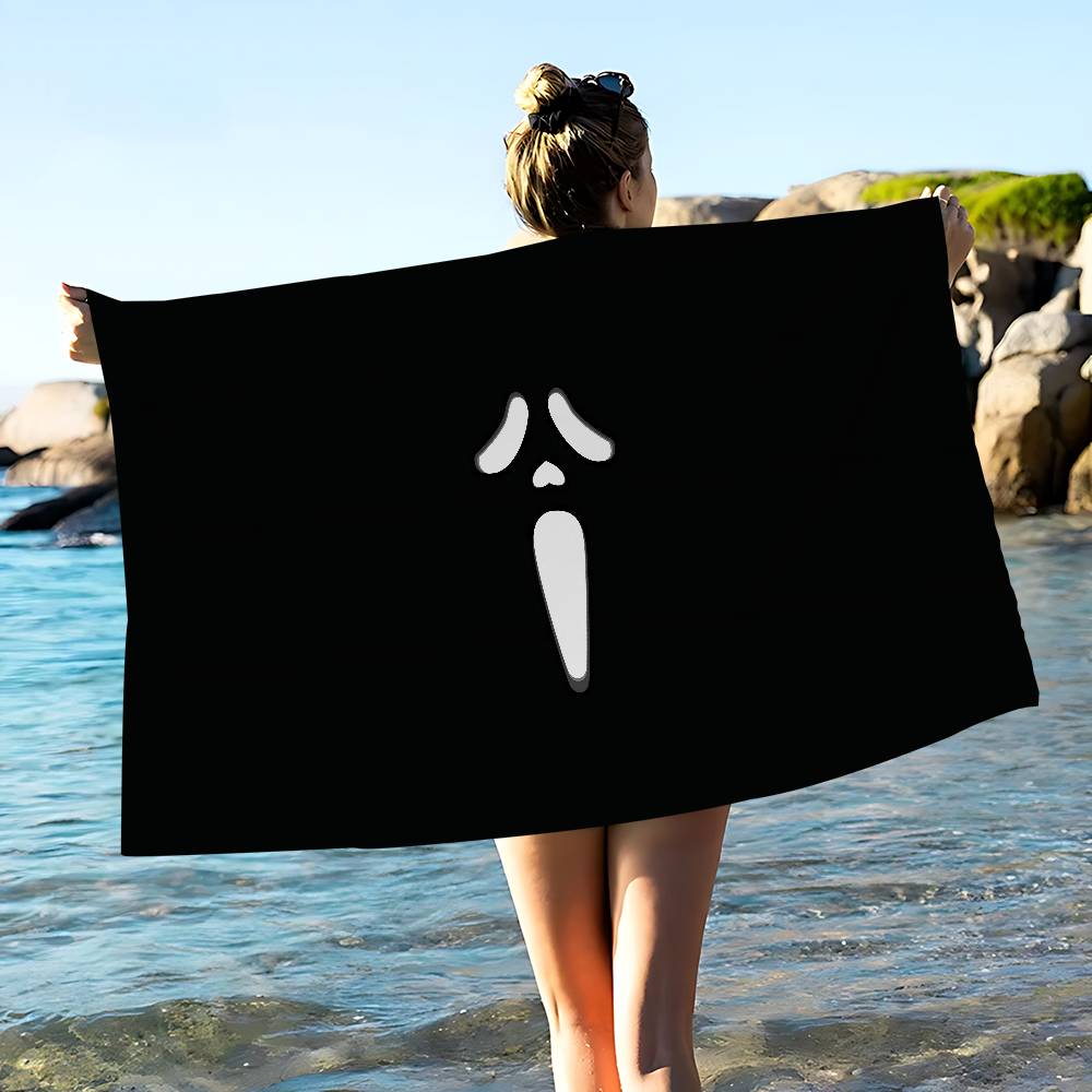 Cool H-Scream-W Microfiber Printed Beach Towel Mountain Climbing Yoga Beach Swimming Running Absorbent Soft Towel