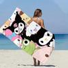 1pc Sanrio Kuromi Hello Kitty Family Print Absorbent Quick Dry Bath Sports Cape Towel for Beach Seaside Swimming Pool