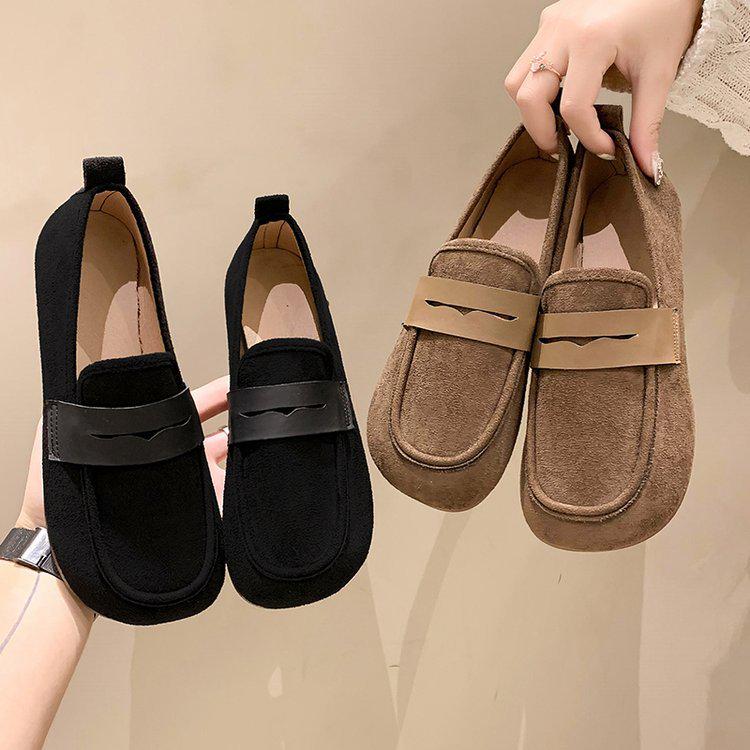 Women's 2025 Spring Soft-Soled Non-Slip Cowhide Loafers: Versatile, Comfortable Flat Shoes