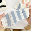 Female Spring and Summer Thin Style Trend All Kinds of Casual Broken Hole Thick Stripe Short Tube Socks