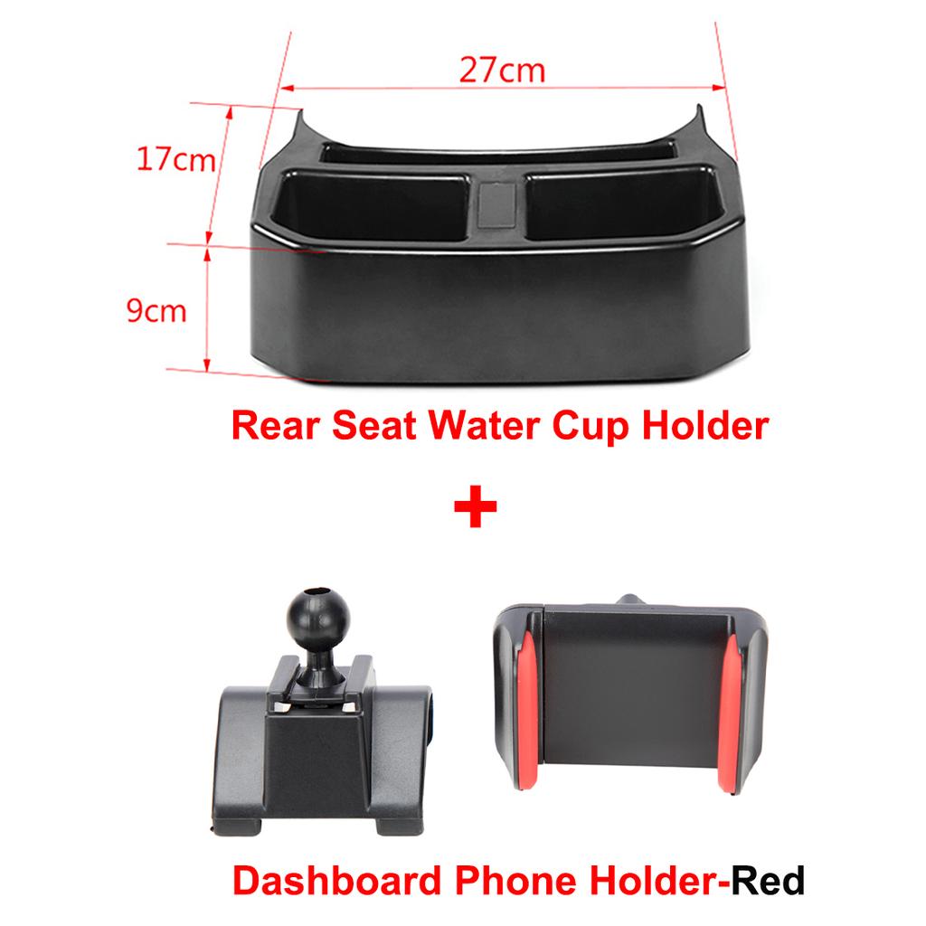 Car Rear Seat Water Cup Holder Dashboard Phone Holder GPS Bracket for Jeep Wrangler JL Gladiator JT 2018 Up Interior Accessories