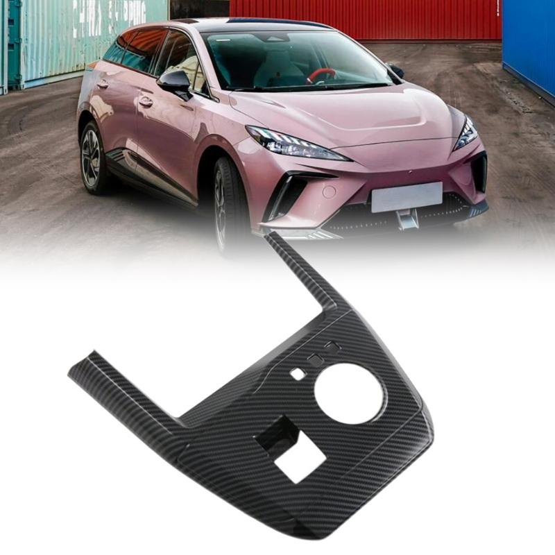 Auto Mittelkonsole Schaltknauf Abdeckung Zierleiste Kohlefaser Panel Zierleiste für MG4 2023 Innendekorationszubehör Ersatz