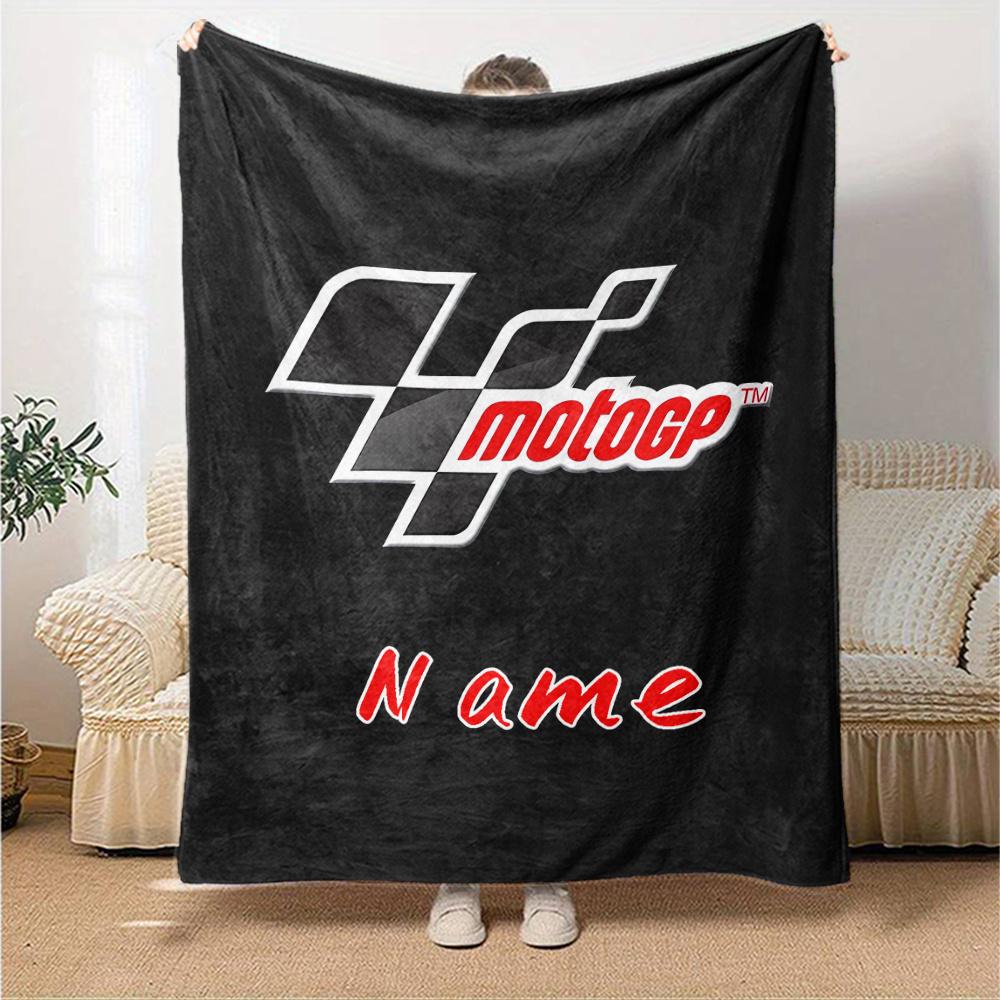 Motogp Name Blanket Lightweight Blanket For Sofa Bed Travel Camping Living Room Office Sofa Chair And Bed Digital Printed Fleece Blanket With Soft And