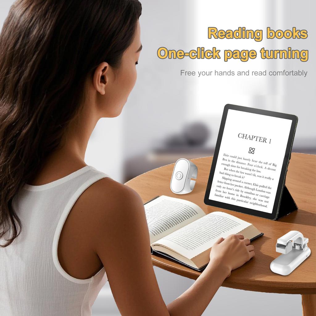 Wireless Remote Tablets Page Type-C Rechargeable Multifunction Page Turner Clicker for Kindle E-book Tablet Clicker Accessory