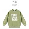  Olivan  Simple Graphic Sweatshirt Top And Bottom  Green 