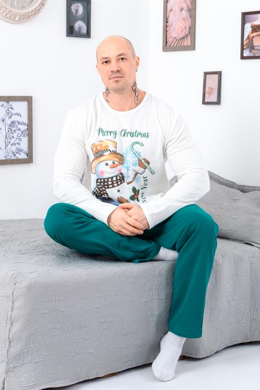 Pajama Set (men) – Warm Top & Pants with New Year Print, Winter 8625-F-2 HC