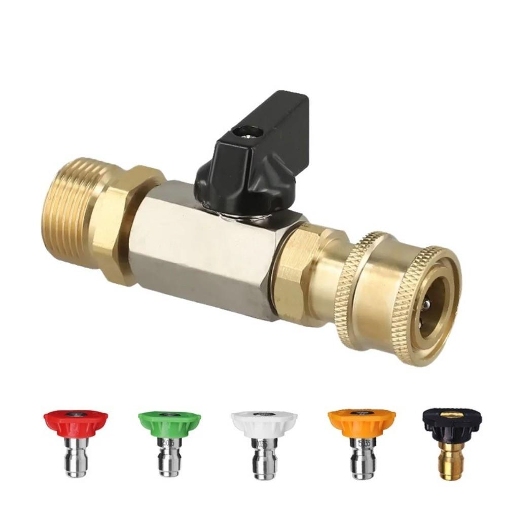 1/4" Quick Connector Power Washer Hose Switch Brass Ball Valve Hose Switch Gardening