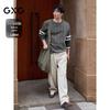 GXG Men's Soft Knit Sweater with Shoulder Contrast Stripes