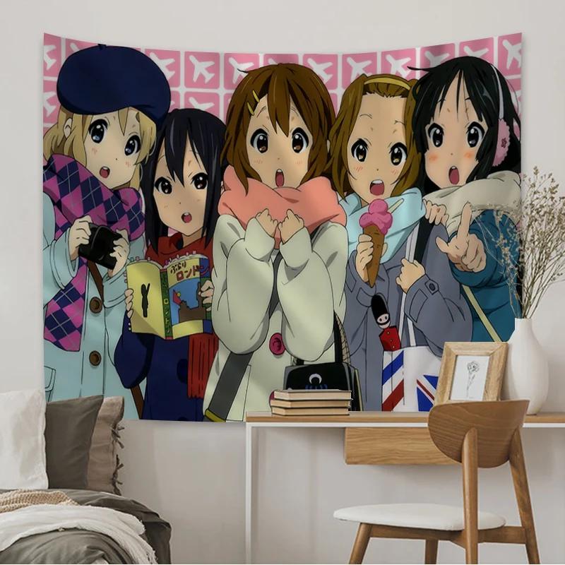 New K-ON! Anime Cartoon Hanging Tapestry Bohemian Mandala Wall Art Home Party Decorative Japan Game Photo Background Cloth