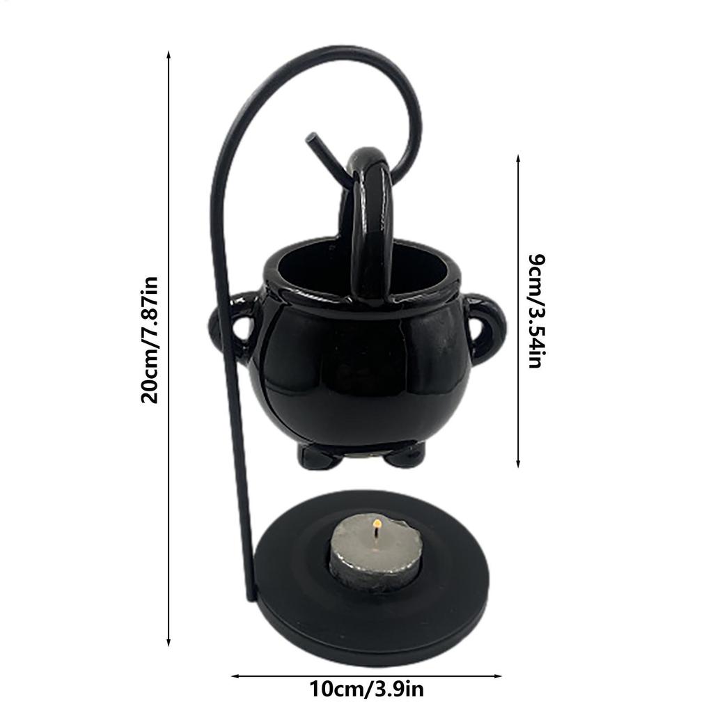 Halloween Hanging Witch Cauldron Oil Burner Witch Caldron Pot Candle Holder Smudging Incense Burning Essential Oil Diffuser Spa