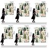Cartoon Christmas Tree Printed Curtains Pole Bag Decorations Daily Home Room Curtain Polyester