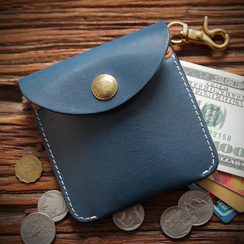 Portable Leather Coin Purse Vintage Design Individuation  for Women Men Mini Wallet