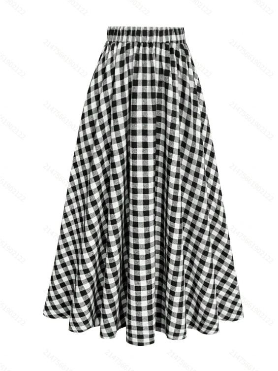 High-End Retro Plaid A-Line Skirt - Elegant, Versatile & Comfortable Slim Fit