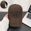 Empty top embroidered letters trendy baseball cap men's big head circumference visor hole hard top versatile cap women