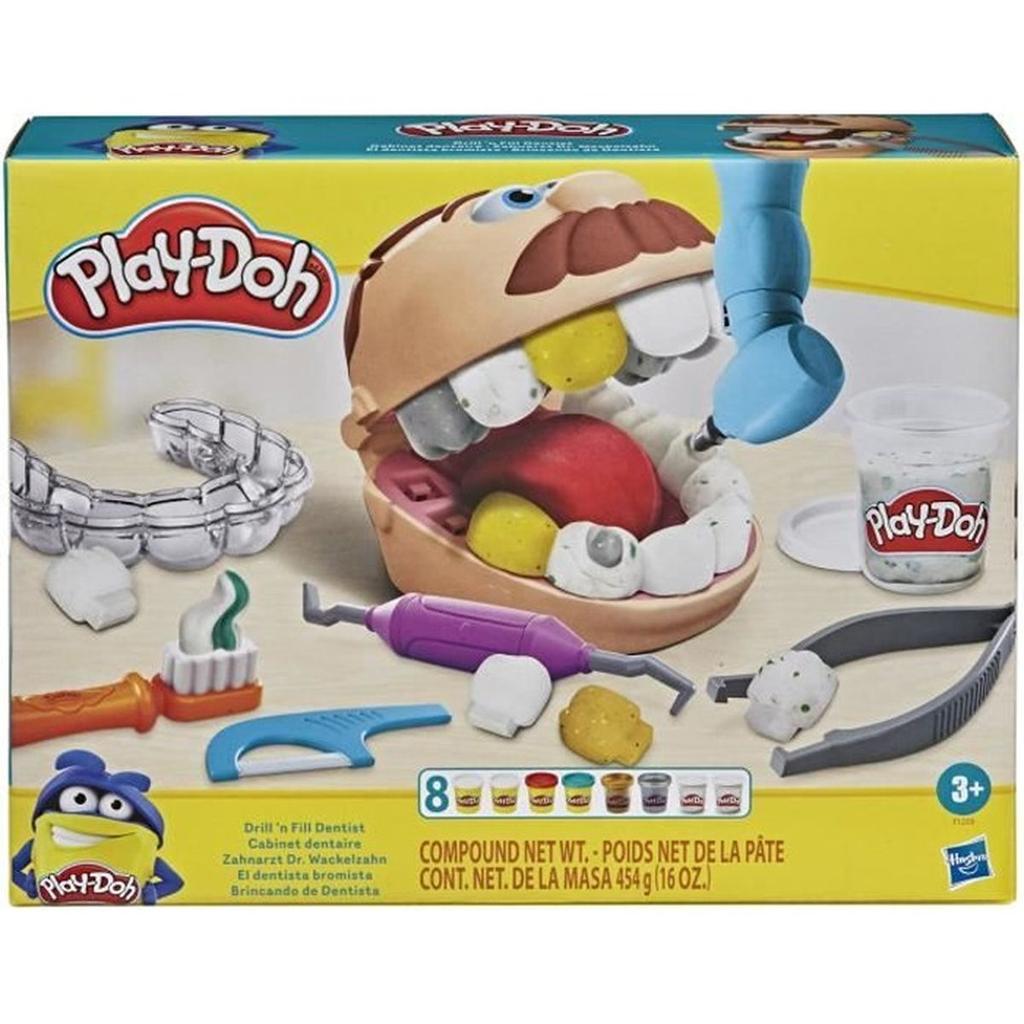 Play-Doh Cabinet dentaire pour enfants, 8 Pots de pâte a modeler atoxique, playdoh classique, des 3 ans