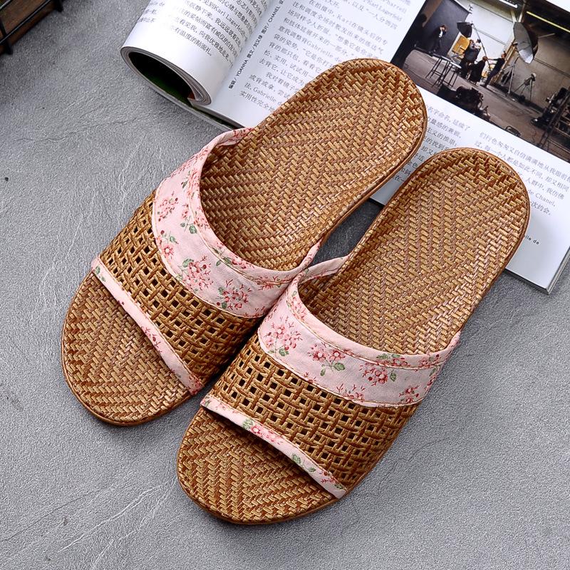 Summer Non-slip Indoor Slippers for Men and Women - Thick Sole, Perfect for Wood Floors and Rattan Matting