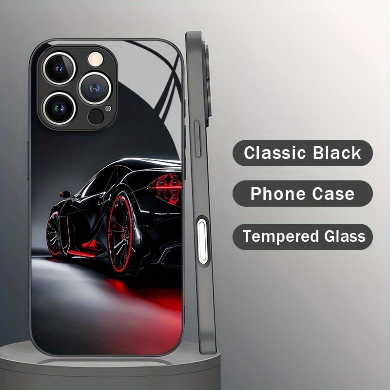 Carcasă Telefon Material Sticlă Model Cool Negru Mașină Pentru iPhone 17 Pro Max 11 12 13 14 15 16 Pro 16E 17Air 7 8 15 Plus XR XS X