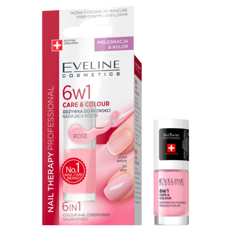 Eveline - Nail Therapy Care&Colour 6In1 Conditioner Is A Claw That Gives The Color Rose 5Ml
