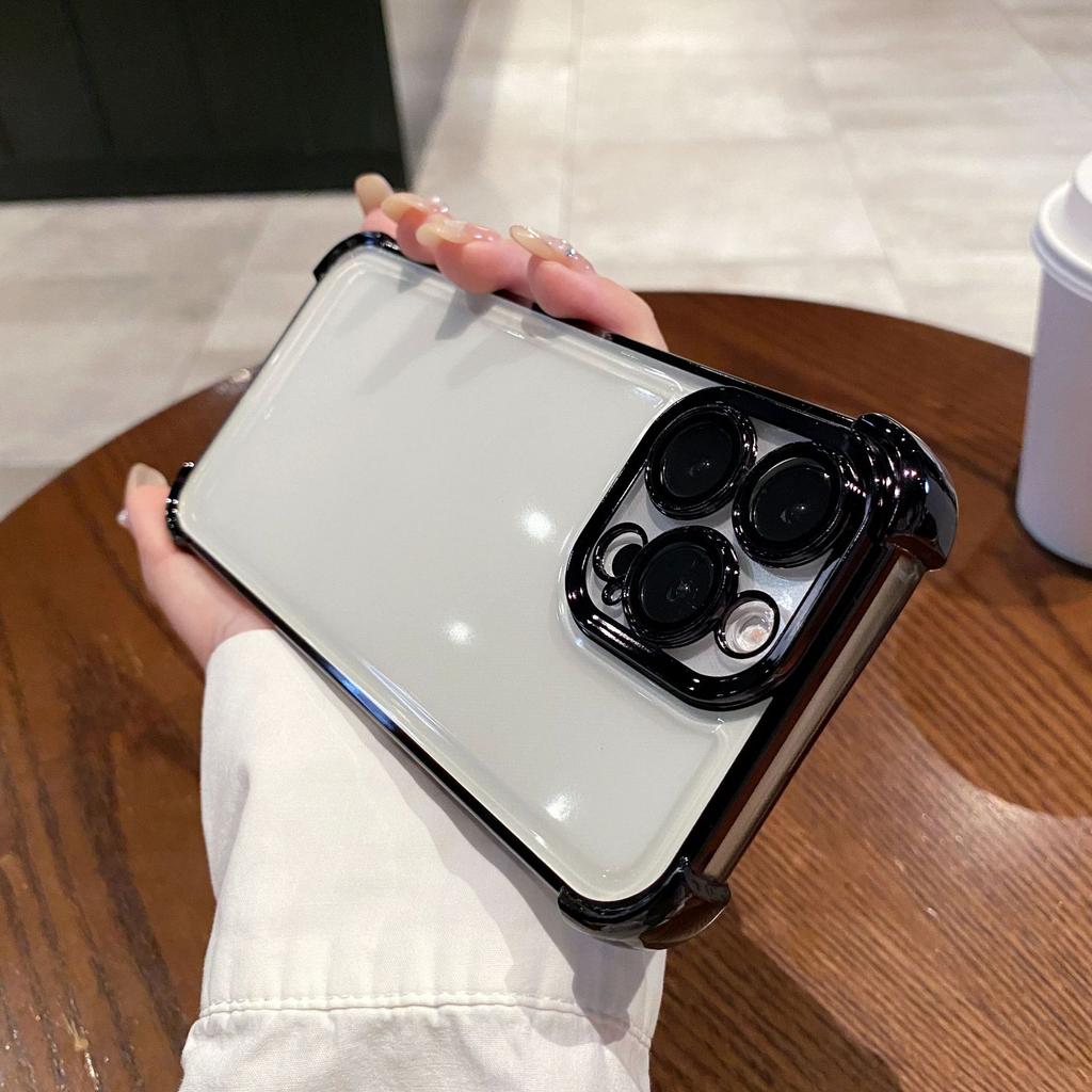 16e Electroplated Four-corner Anti-drop, Suitable for IPhone15 Phone Case, Apple 16PROMAX Gyroscope Magnetic Attraction Stand Cover