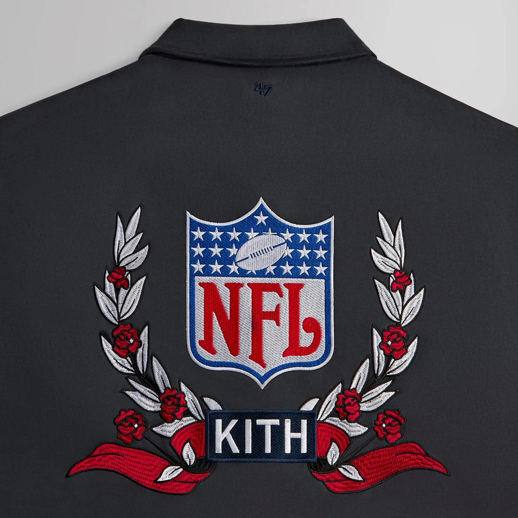 Kith & 47 for the NFL: Giants Kieran Coaches Jacket Nocturnal Men Outerwear Blue KHM010684-413