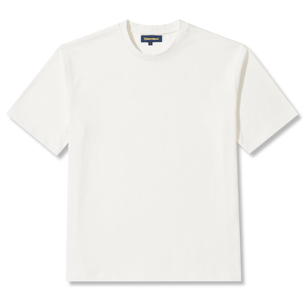 Edward Max White Basic Essential Short Sleeve T-Shirt M(95)