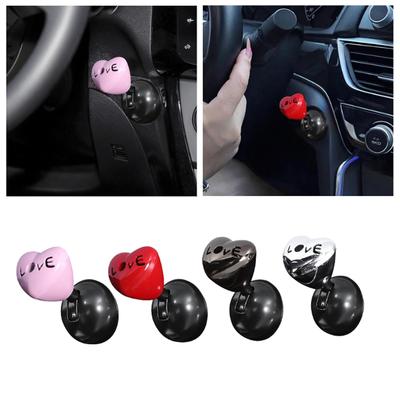 Car Push Start Button with Rocker Lever Decorative Self Sticky Installation Universal Vehicle Accessories Joystick Heart Shaped
