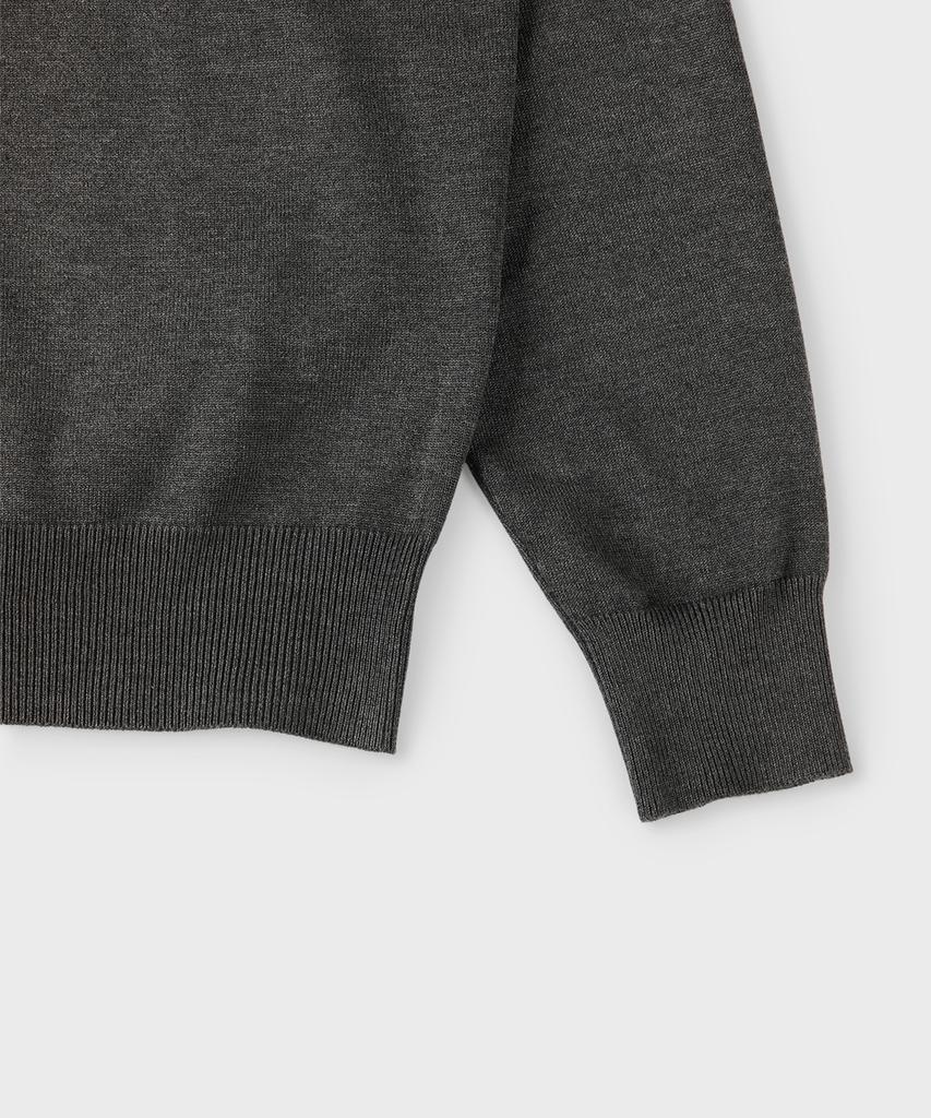 PANICALE Dark Gray Viscose Blend Round Knit (Type A)