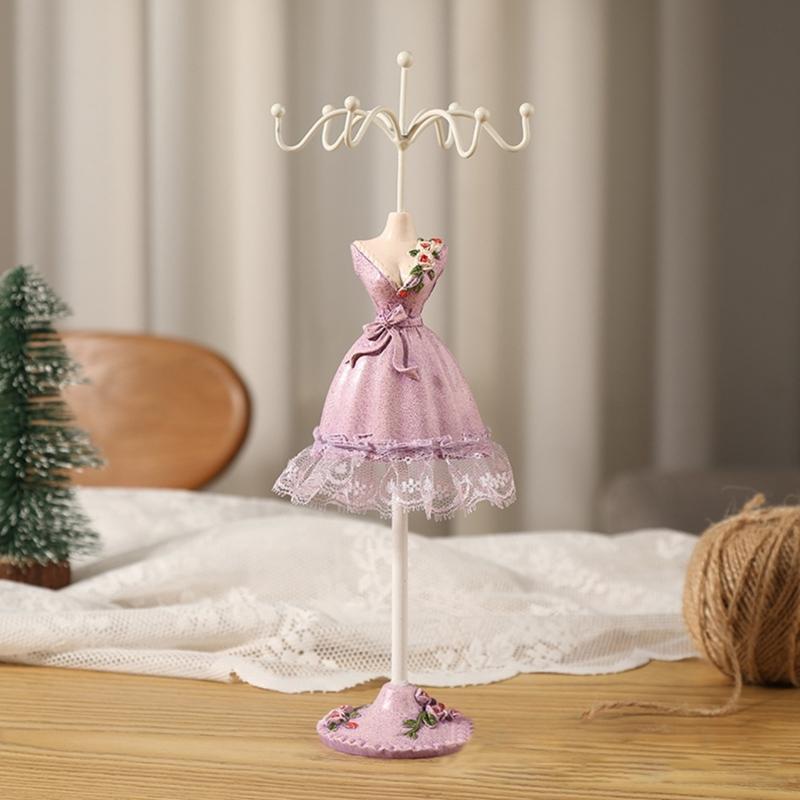 Rotatable Doll Model Jewelry Tower Fashionable Jewelry Organizer Model Display Rack for Earrings Necklace Bracelet