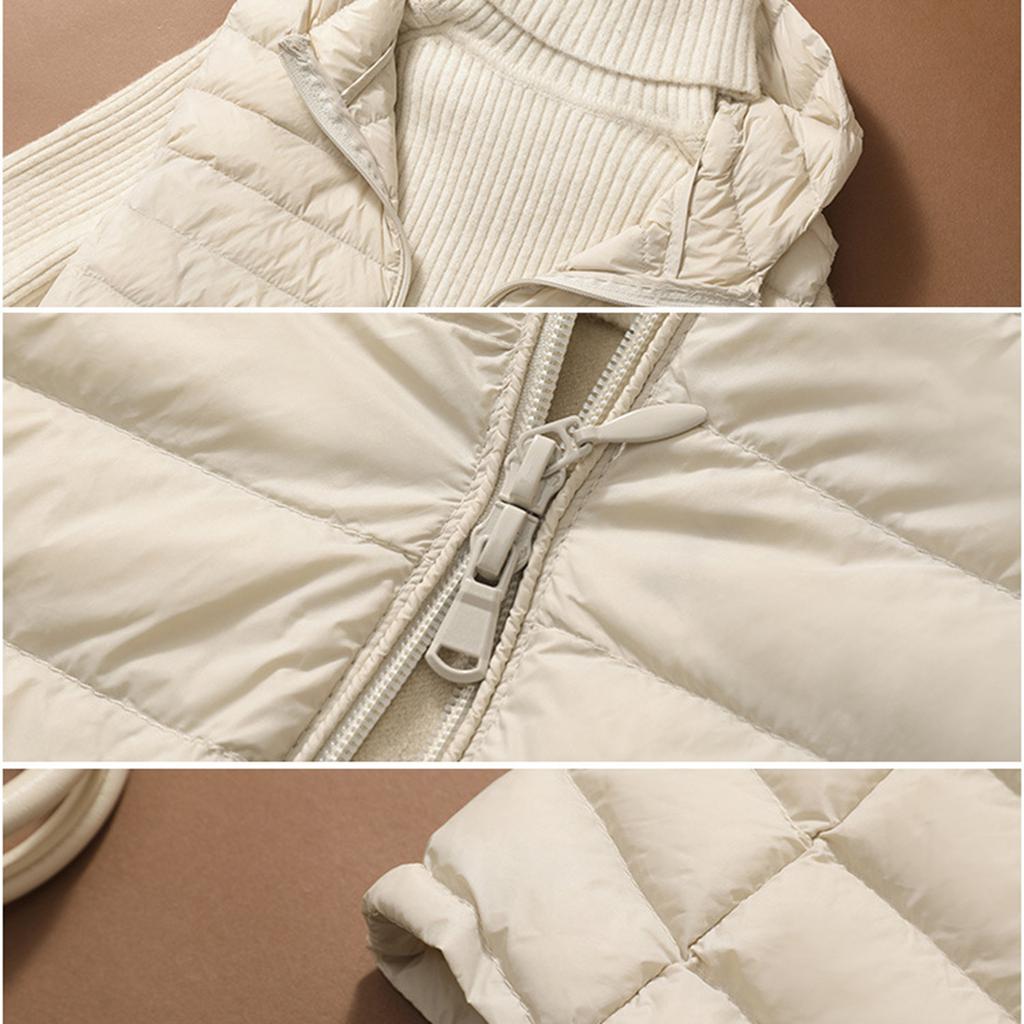 Moda și iarnă pentru femei cu glugă, de lungime medie, subțire, jachetă sport cu puf. Vestă