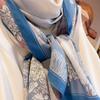 Summer new plant-printed shawl fashion trend double-sided two-color printed silk scarf women's versatile thin scarf
