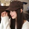 Warm Ruched Equestrian Hat Adjustable Inner Band Japanese Minimalist Hat  Fall Winter Wear