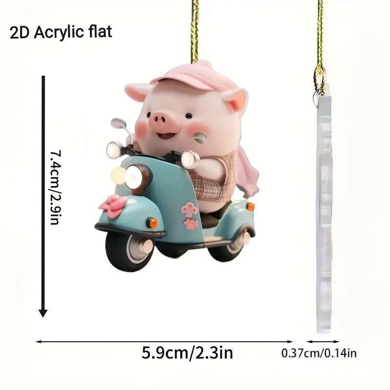 

Акриловый яркий брелок-подвеска в виде свинки для украшения интерьера электромобиля в милом стиле