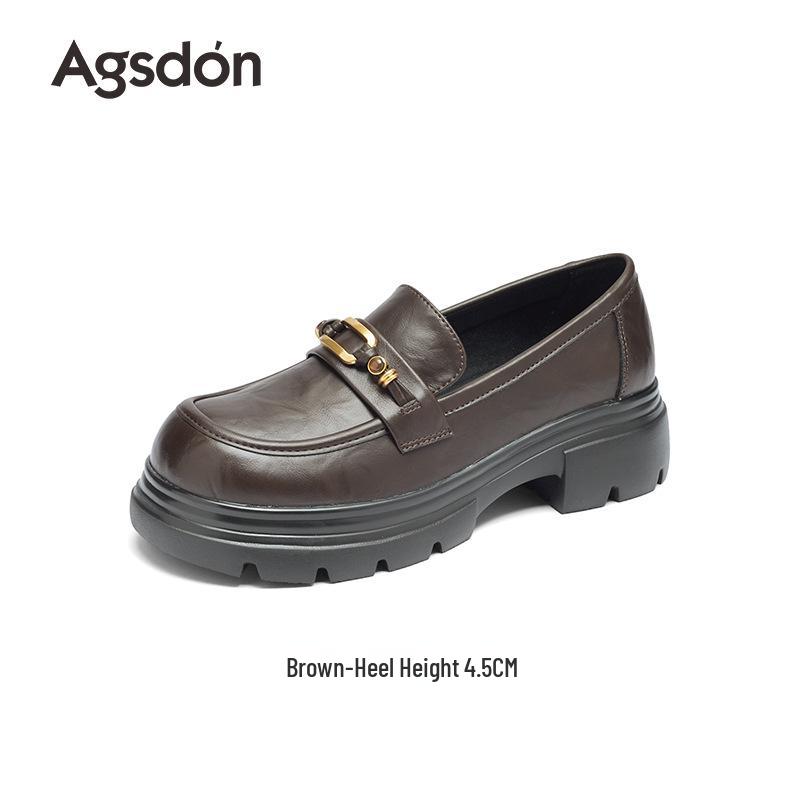 

Женские черные винтажные лоферы на массивном каблуке Augusden - Коллекция Осень 2025 36 коричневый