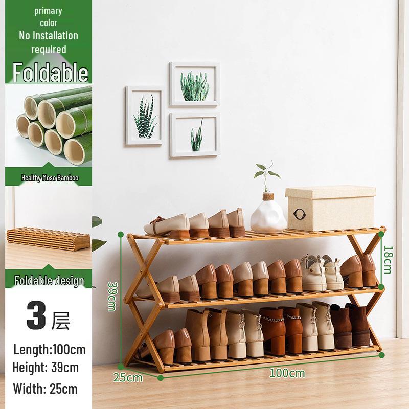 Compact Wooden Shoe Storage Rack: Multi-Layer, Dustproof Shoe Cabinet for Dorm or Entryway