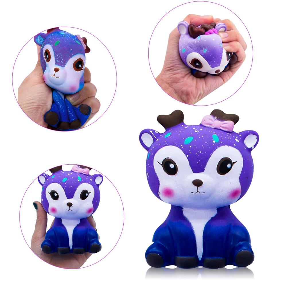 Squishies Spielzeug, hirsrian Langsam aufsteigende Squishy Spielzeuge Galaxie Jumbo Squishies Duftende Stressabbau Quetschpaket Beinhaltet Hirschzahn Panda Einhorn für Kinder