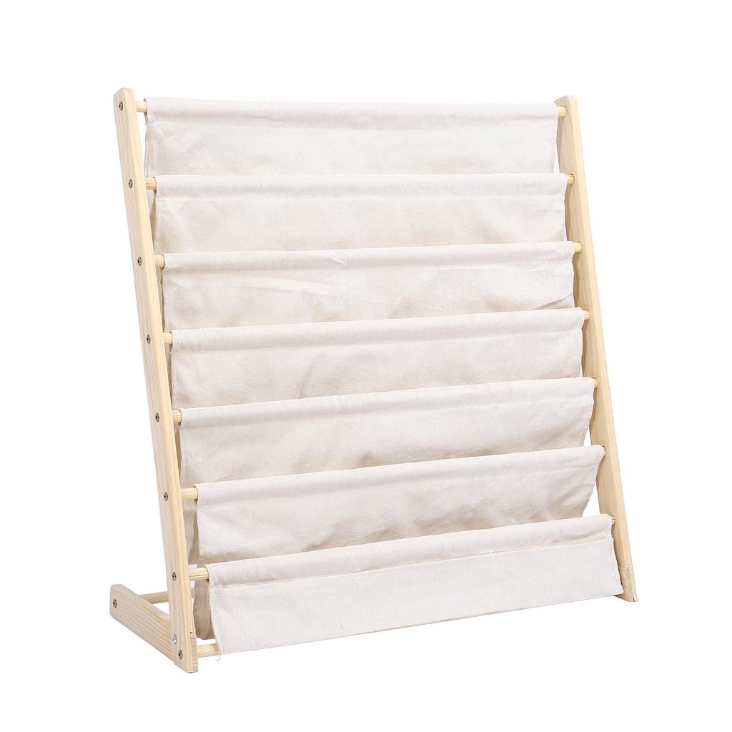 Ayakta Çocuk Kitaplığı Ahşap Bebek Okuma Rafı Saklama Rafı Basit Kitaplık Mobilya