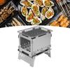Folding Portable Backpacking Stove Stainless Steel Windproof Wood Burning Stove for Outdoor Hunting Hiking Camping