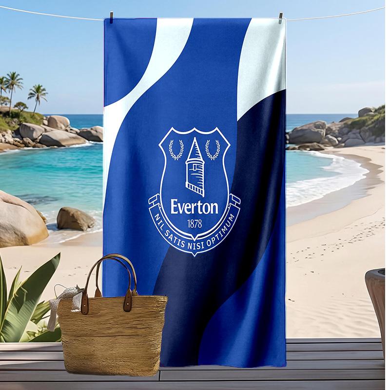 Everton Football Print Beach Towel, Large Soft Quick Dry Towel for Beach Camping Swimming