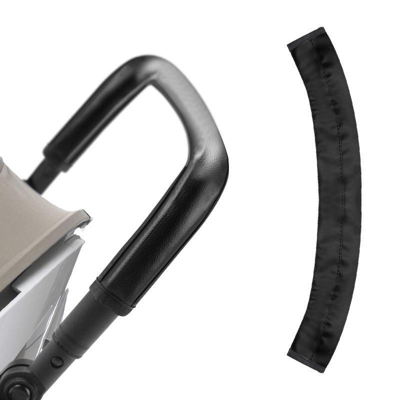 Universal PU Leather Stroller Handlebar Cover: Washable Zipper Style Protective Sleeve