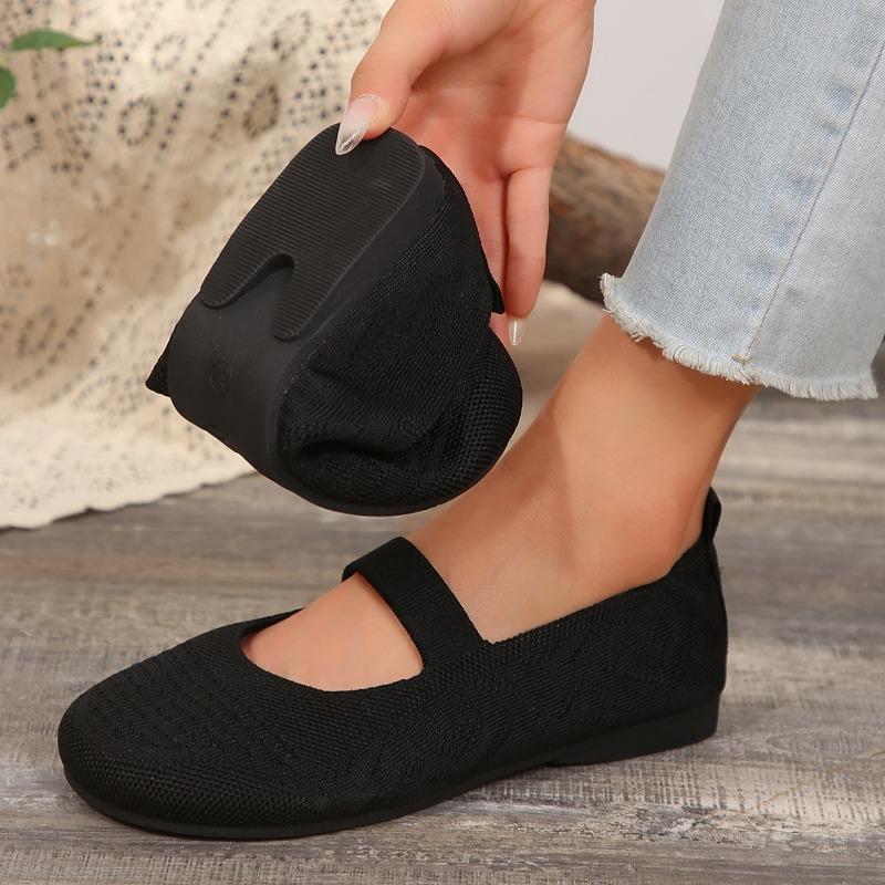 New breathable shallow mouth soft sole breathable single shoes women's overalls fly weaving four seasons casual work shoes boat shoes