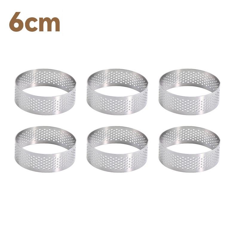

5/6/7/8Cm Classic 304 Stainless Steel Mousse Ring Cake Mold With Hole Tart Bottom Tower Fruit Pie Quiches Baking Tool 6cm